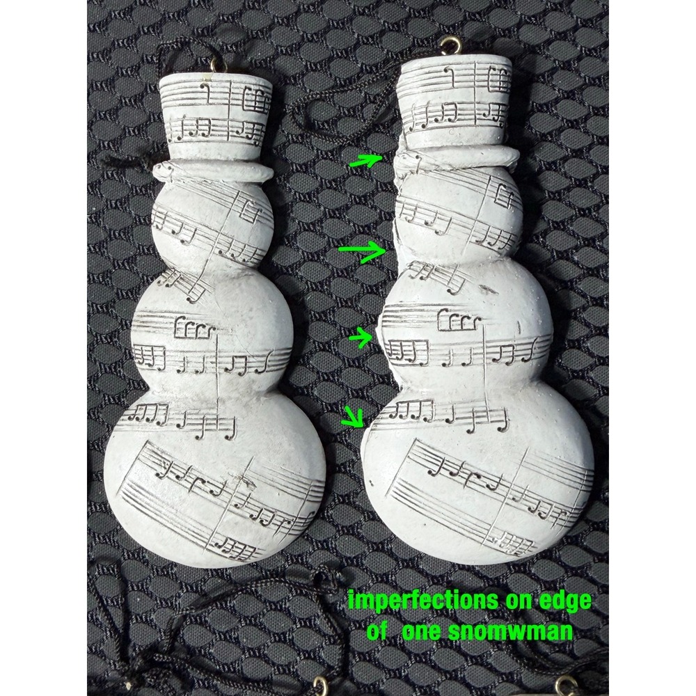 Music Sheet Snowman Ornaments Musical Notes Set of 12 Musician 4" Christmas - Picture 5 of 7